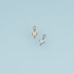 Faceted Crystal Pendant,14K Gold Silver Dainty Clear Stone Charm DIY Charm for Necklace Bracelet Making