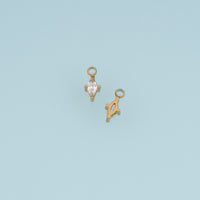 Faceted Crystal Pendant,14K Gold Silver Dainty Clear Stone Charm DIY Charm for Necklace Bracelet Making