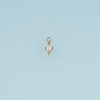 Faceted Crystal Pendant,14K Gold Silver Dainty Clear Stone Charm DIY Charm for Necklace Bracelet Making