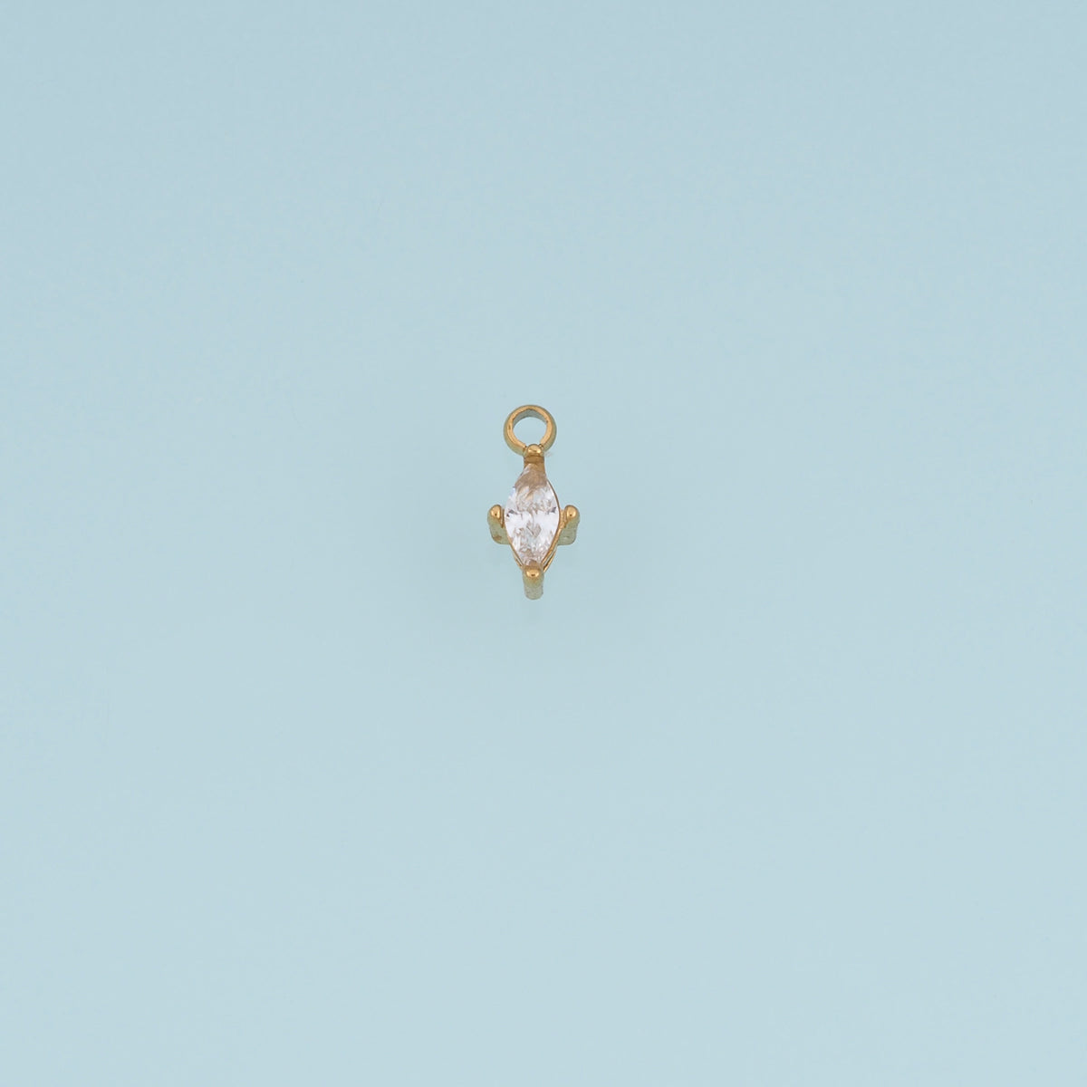 Faceted Crystal Pendant,14K Gold Silver Dainty Clear Stone Charm DIY Charm for Necklace Bracelet Making