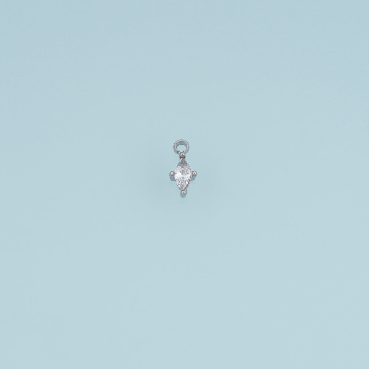 Faceted Crystal Pendant,14K Gold Silver Dainty Clear Stone Charm DIY Charm for Necklace Bracelet Making