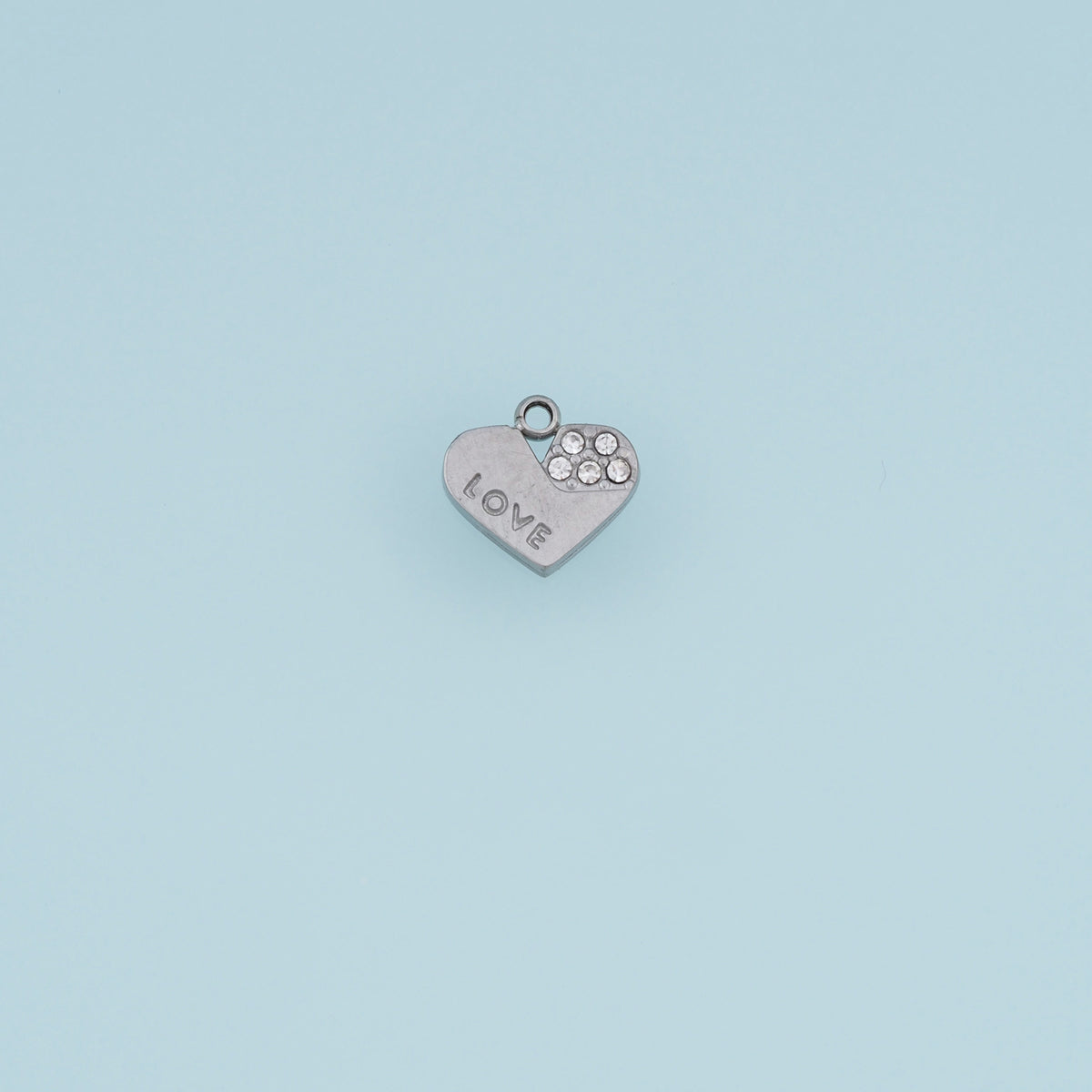 LOVE Heart Pendant,14K Gold Silver Crystal Heart Charm DIY Charm for Necklace Bracelet Making