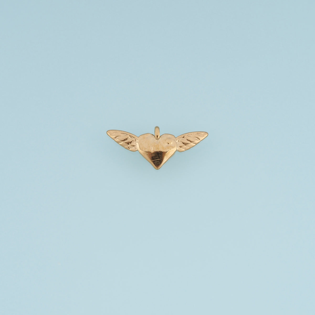 Winged Heart Pendant,14K Gold Silver Angel Wings Heart Charm DIY Charm for Necklace Bracelet Making