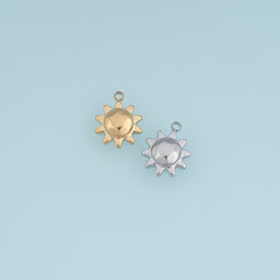 Radiant Sun Pendant,14K Gold Silver 3D Celestial Sunshine Charm DIY Charm for Necklace Bracelet Making