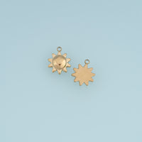 Radiant Sun Pendant,14K Gold Silver 3D Celestial Sunshine Charm DIY Charm for Necklace Bracelet Making