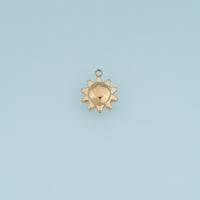 Radiant Sun Pendant,14K Gold Silver 3D Celestial Sunshine Charm DIY Charm for Necklace Bracelet Making