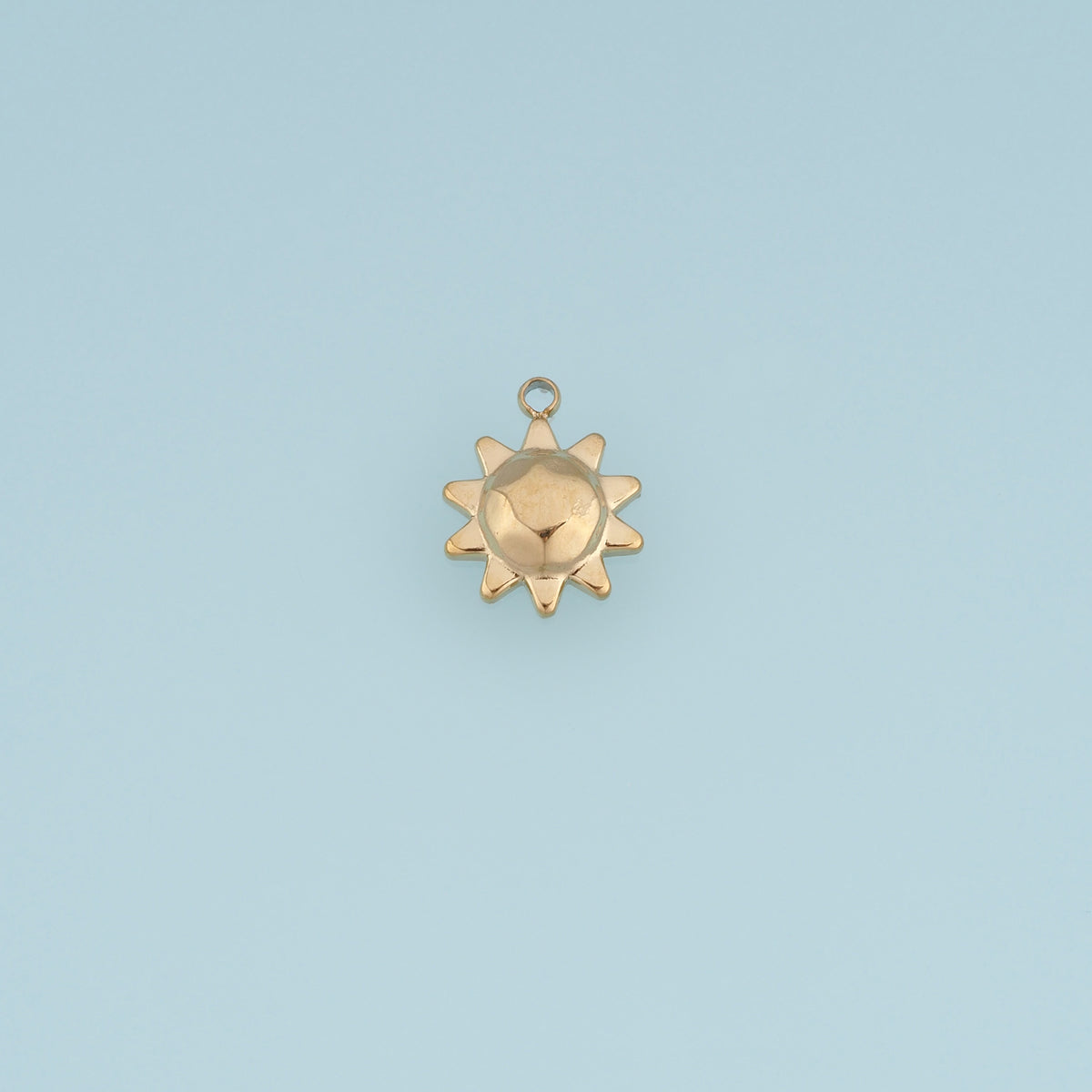 Radiant Sun Pendant,14K Gold Silver 3D Celestial Sunshine Charm DIY Charm for Necklace Bracelet Making