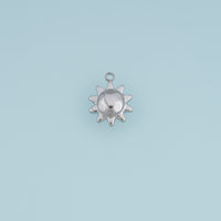 Radiant Sun Pendant,14K Gold Silver 3D Celestial Sunshine Charm DIY Charm for Necklace Bracelet Making