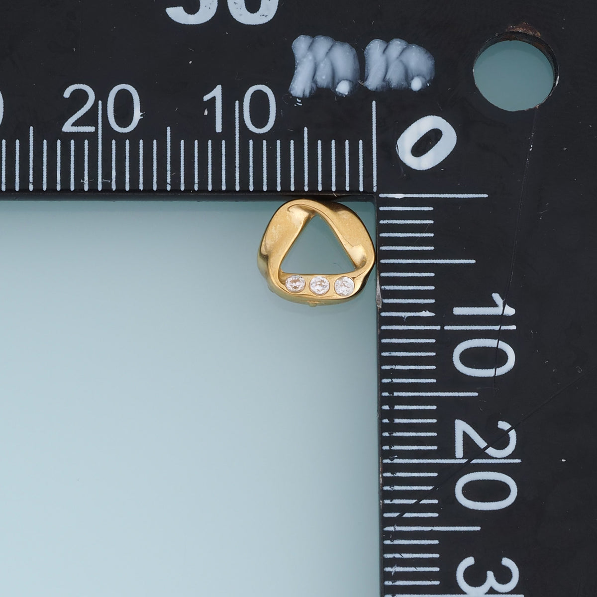 Open Triangle Crystal Pendant,14K Gold Silver Twisted Geometric Charm DIY Charm for Necklace Bracelet Making