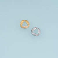Open Triangle Crystal Pendant,14K Gold Silver Twisted Geometric Charm DIY Charm for Necklace Bracelet Making