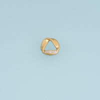 Open Triangle Crystal Pendant,14K Gold Silver Twisted Geometric Charm DIY Charm for Necklace Bracelet Making