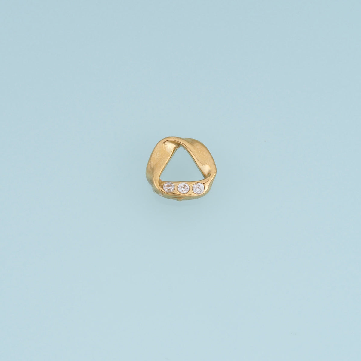 Open Triangle Crystal Pendant,14K Gold Silver Twisted Geometric Charm DIY Charm for Necklace Bracelet Making