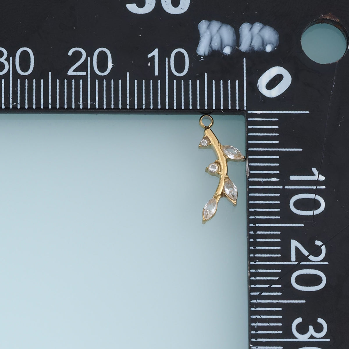 Crystal Leaf Branch Pendant,14K Gold Silver Dainty Botanical Charm DIY Charm for Necklace Bracelet Making
