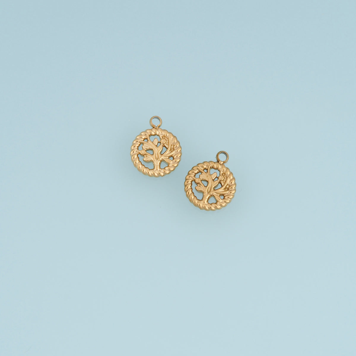 Tree of Life Pendant,14K Gold Vintage Round Tree Charm DIY Charm for Necklace Bracelet Making