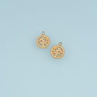 Tree of Life Pendant,14K Gold Vintage Round Tree Charm DIY Charm for Necklace Bracelet Making
