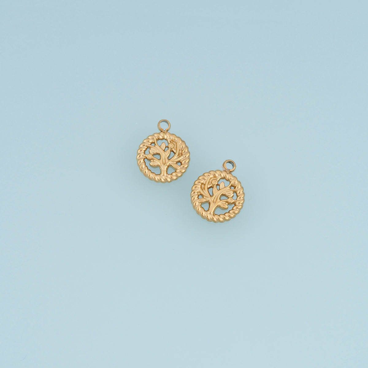 Tree of Life Pendant,14K Gold Vintage Round Tree Charm DIY Charm for Necklace Bracelet Making