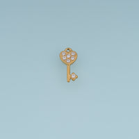 Heart Key Crystal Pendant,14K Gold Silver Sparkling Rhinestone Key Charm DIY Charm for Necklace Bracelet Making