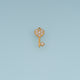 Heart Key Crystal Pendant,14K Gold Silver Sparkling Rhinestone Key Charm DIY Charm for Necklace Bracelet Making