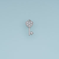 Heart Key Crystal Pendant,14K Gold Silver Sparkling Rhinestone Key Charm DIY Charm for Necklace Bracelet Making