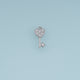 Heart Key Crystal Pendant,14K Gold Silver Sparkling Rhinestone Key Charm DIY Charm for Necklace Bracelet Making