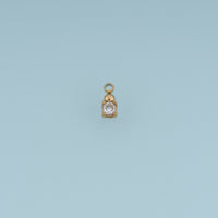 Round Crystal Pendant,14K Gold Silver Dainty Solitaire Stone Charm DIY Charm for Necklace Bracelet Making