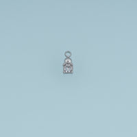 Round Crystal Pendant,14K Gold Silver Dainty Solitaire Stone Charm DIY Charm for Necklace Bracelet Making
