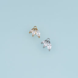 Three Crystal Leaf Pendant,14K Gold Silver Dainty Branch Charm DIY Charm for Necklace Bracelet Making