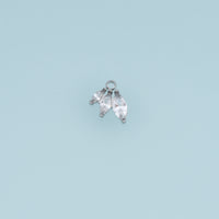 Three Crystal Leaf Pendant,14K Gold Silver Dainty Branch Charm DIY Charm for Necklace Bracelet Making