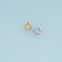 Irregular Open Circle Pendant,14K Gold Silver Crystal Geometric Charm DIY Charm for Necklace Bracelet Making