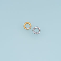 Irregular Open Circle Pendant,14K Gold Silver Crystal Geometric Charm DIY Charm for Necklace Bracelet Making