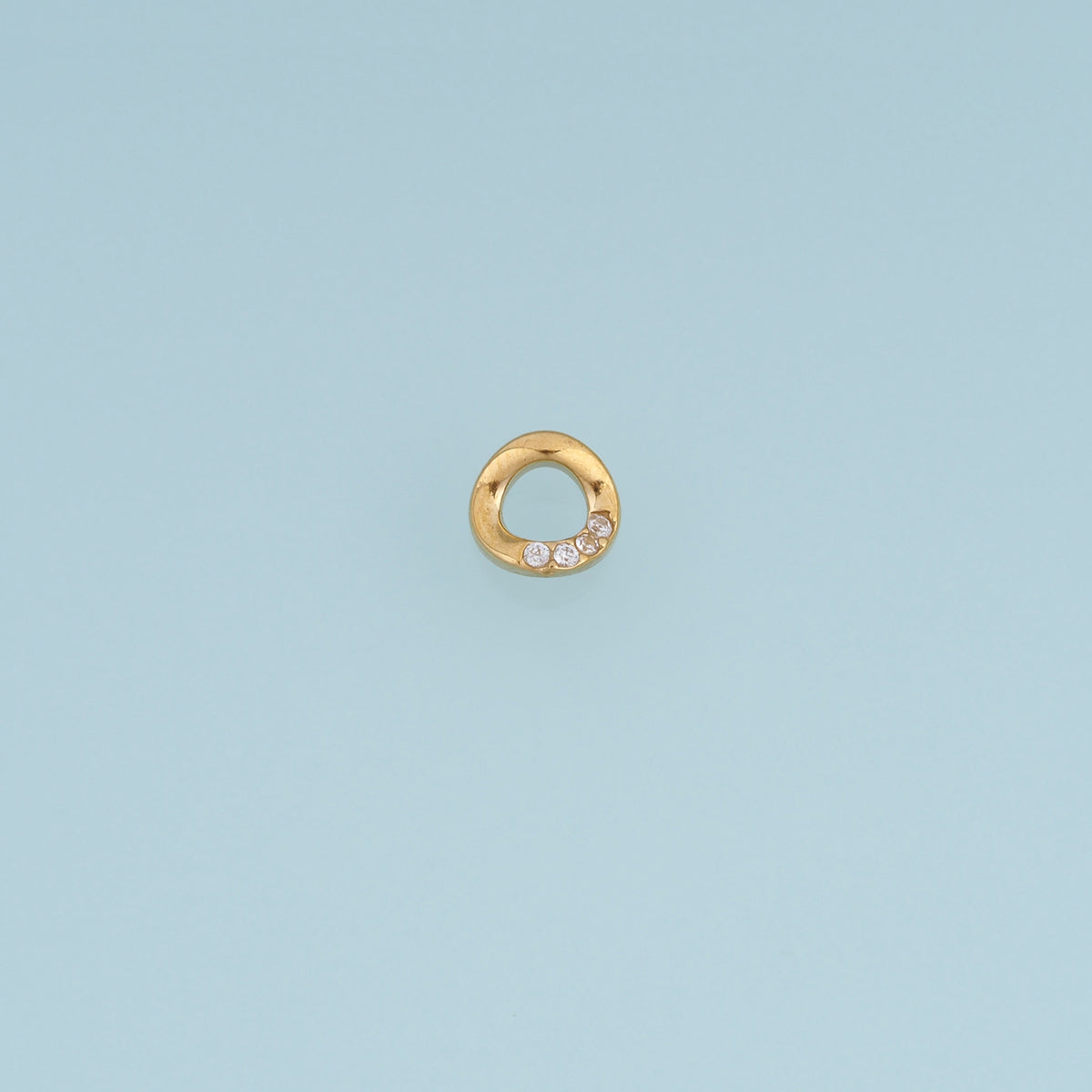 Irregular Open Circle Pendant,14K Gold Silver Crystal Geometric Charm DIY Charm for Necklace Bracelet Making