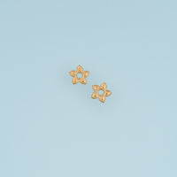 Five Petal Flower Pendant,14K Gold Open Floral Charm DIY Charm for Necklace Bracelet Making