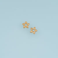 Five Petal Flower Pendant,14K Gold Open Floral Charm DIY Charm for Necklace Bracelet Making