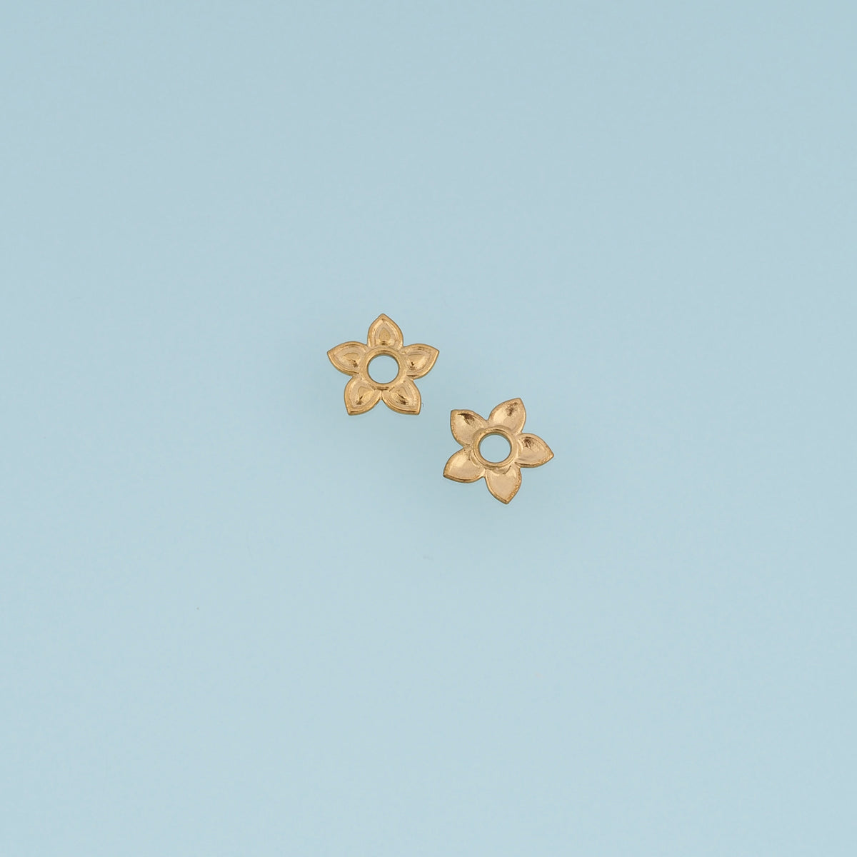 Five Petal Flower Pendant,14K Gold Open Floral Charm DIY Charm for Necklace Bracelet Making