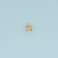Five Petal Flower Pendant,14K Gold Open Floral Charm DIY Charm for Necklace Bracelet Making