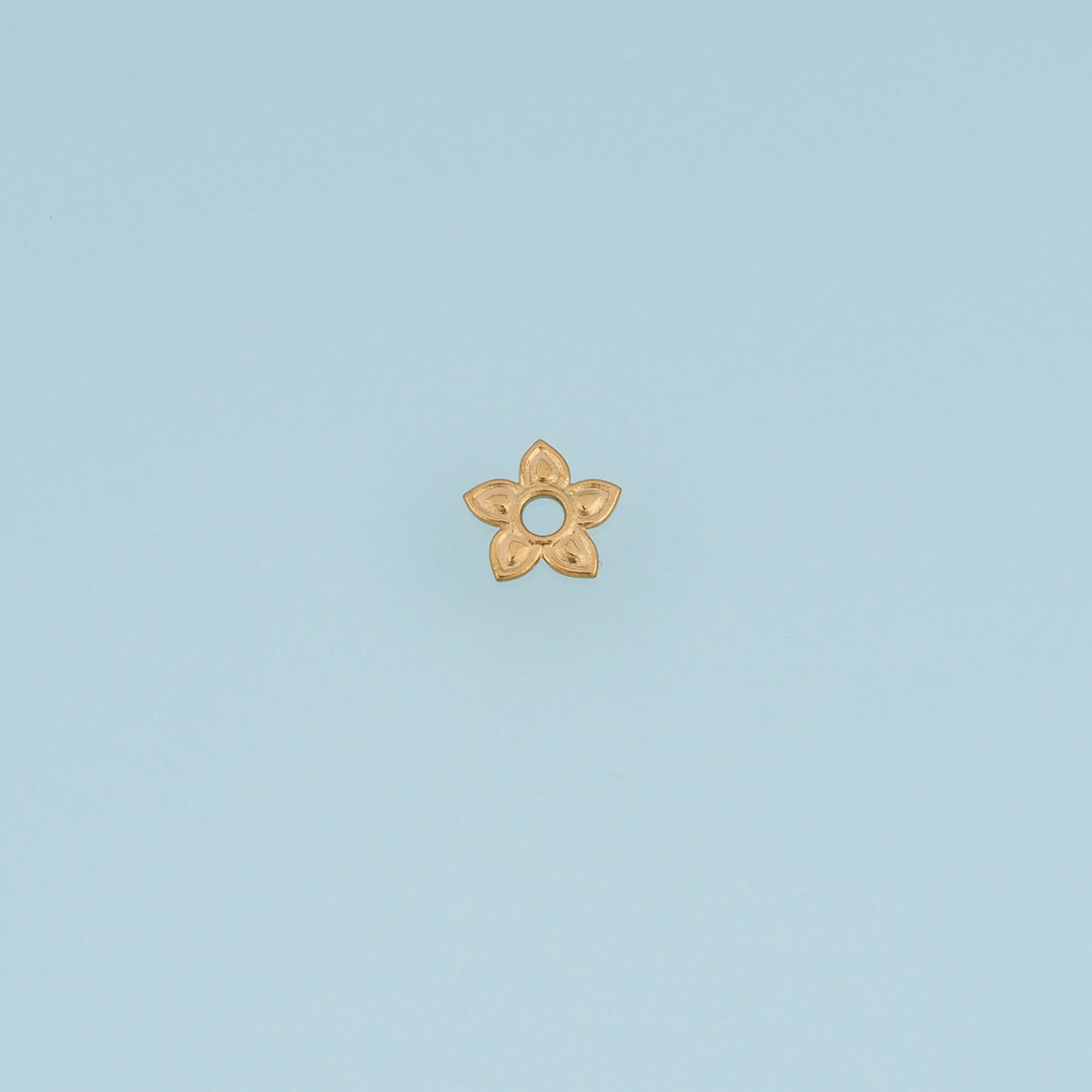Five Petal Flower Pendant,14K Gold Open Floral Charm DIY Charm for Necklace Bracelet Making