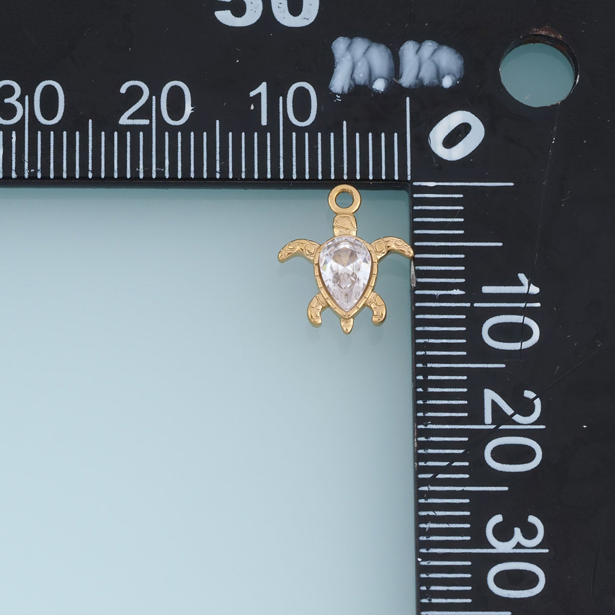 Sea Turtle Crystal Pendant,14K Gold Silver Clear Gemstone Turtle Charm DIY Charm for Necklace Bracelet Making
