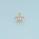 Sea Turtle Crystal Pendant,14K Gold Silver Clear Gemstone Turtle Charm DIY Charm for Necklace Bracelet Making