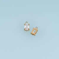 Oval Crystal Pendant,14K Gold Silver Clear Faceted Gemstone Charm DIY Charm for Necklace Bracelet Making