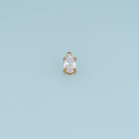Oval Crystal Pendant,14K Gold Silver Clear Faceted Gemstone Charm DIY Charm for Necklace Bracelet Making