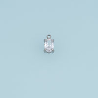Oval Crystal Pendant,14K Gold Silver Clear Faceted Gemstone Charm DIY Charm for Necklace Bracelet Making