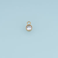 Round Crystal Pendant,14K Gold Silver Clear Bezel Set Charm DIY Charm for Necklace Bracelet Making