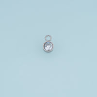 Round Crystal Pendant,14K Gold Silver Clear Bezel Set Charm DIY Charm for Necklace Bracelet Making