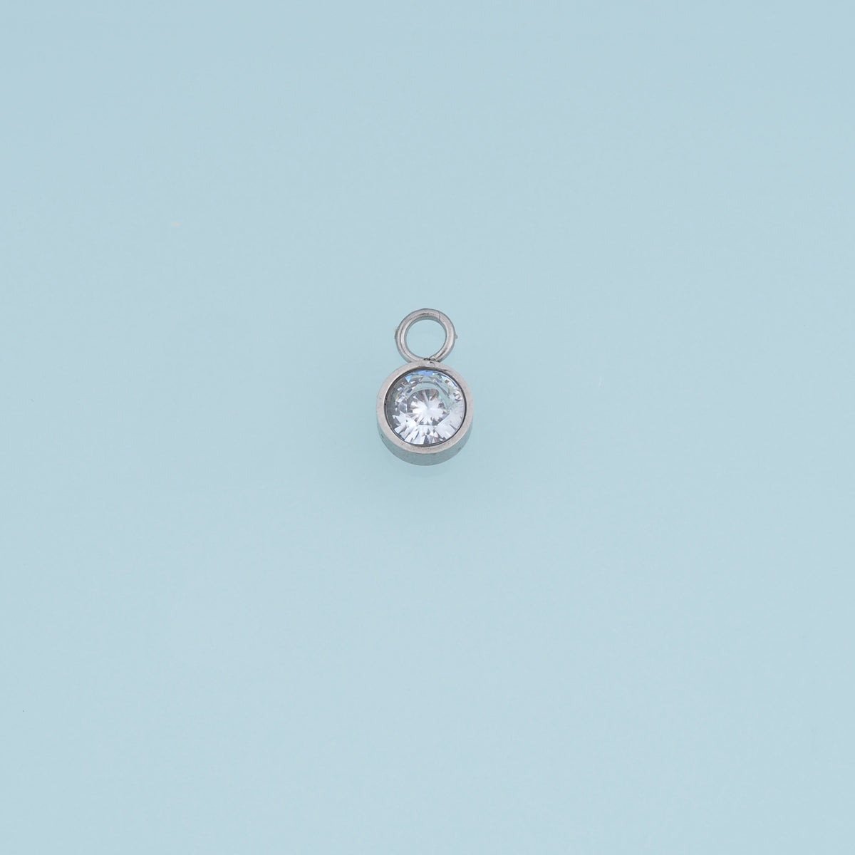 Round Crystal Pendant,14K Gold Silver Clear Bezel Set Charm DIY Charm for Necklace Bracelet Making