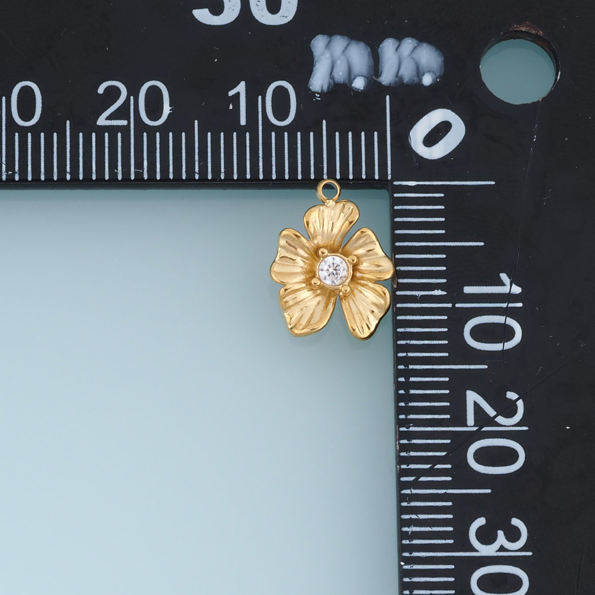 Sculpted Blossom Pendant,14K Gold Silver Wavy Petal Crystal Charm DIY Charm for Necklace Bracelet Making