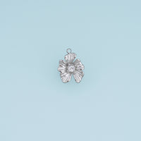Sculpted Blossom Pendant,14K Gold Silver Wavy Petal Crystal Charm DIY Charm for Necklace Bracelet Making