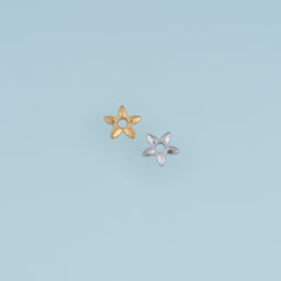 Open Center Star Flower Pendant,14K Gold Silver Sculpted Petal Charm DIY Charm for Necklace Bracelet Making