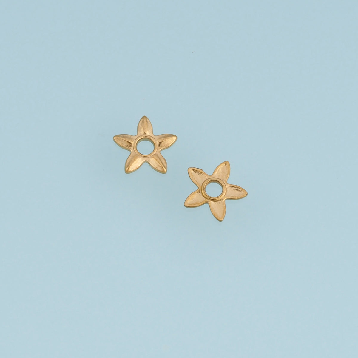 Open Center Star Flower Pendant,14K Gold Silver Sculpted Petal Charm DIY Charm for Necklace Bracelet Making