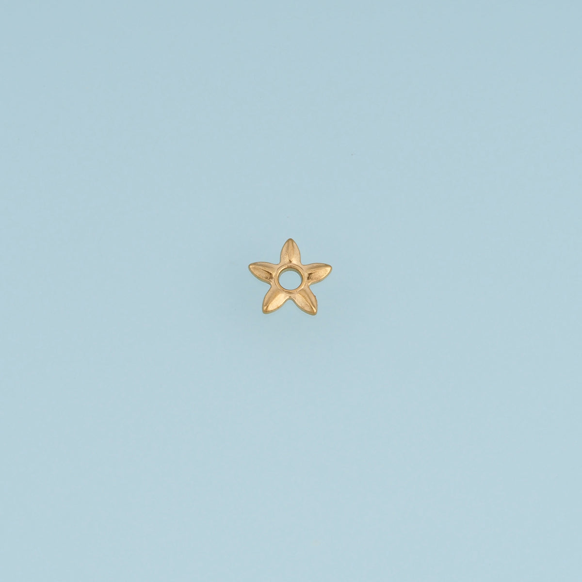 Open Center Star Flower Pendant,14K Gold Silver Sculpted Petal Charm DIY Charm for Necklace Bracelet Making