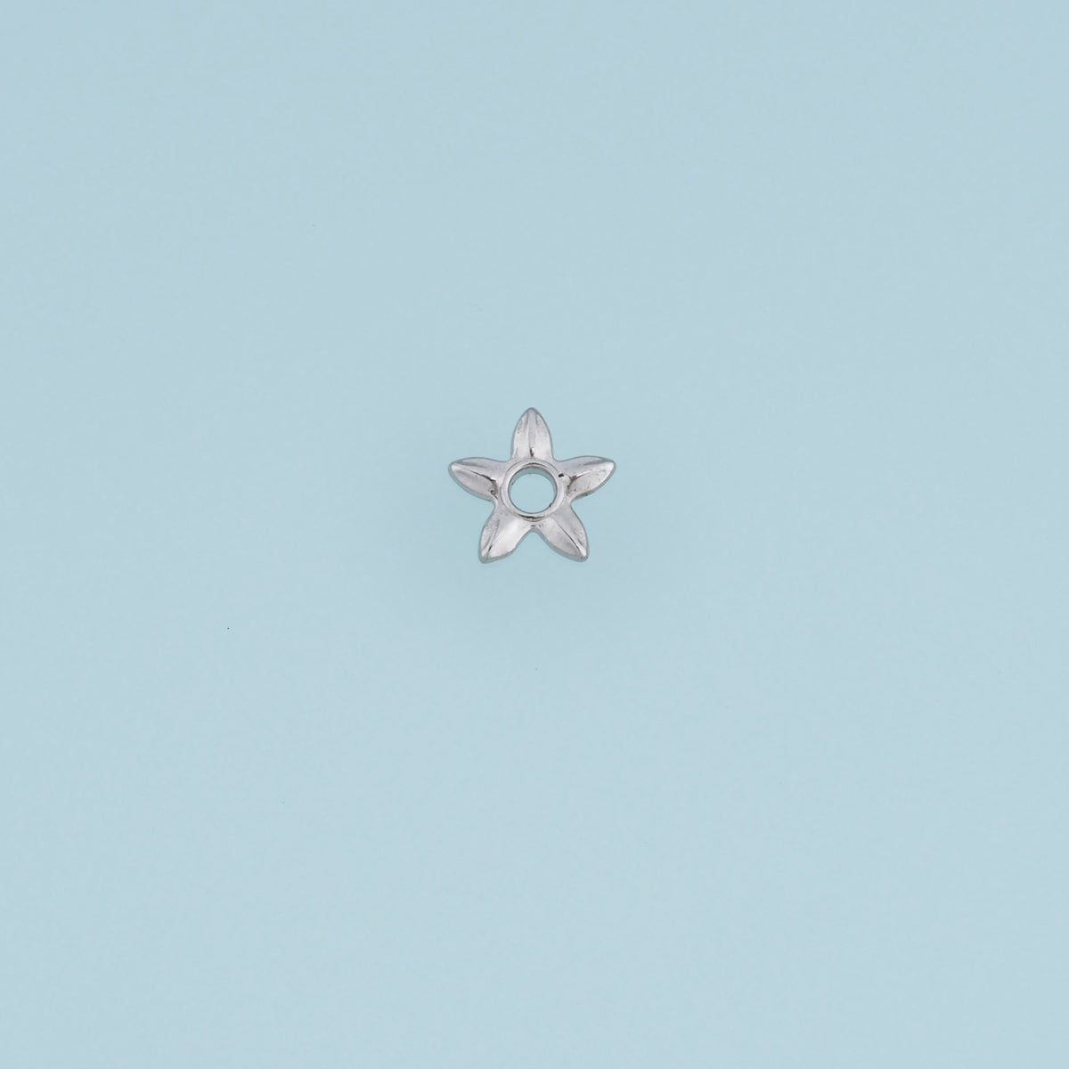 Open Center Star Flower Pendant,14K Gold Silver Sculpted Petal Charm DIY Charm for Necklace Bracelet Making